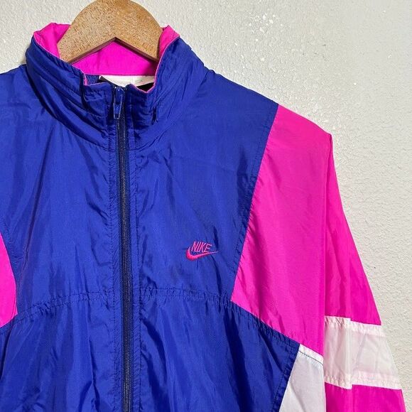 VTG 80s Nike Windbreaker Jacket S Silver Tag Color Block Full-Zip - Picture 4 of 10